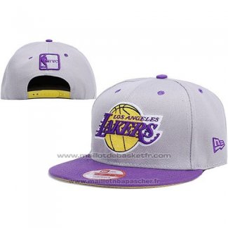 Casquette Los Angeles Lakers Snapback Gris Volet