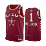Maillot All Star 2024 New Orleans Pelicans Zion Williamson #1 Rouge
