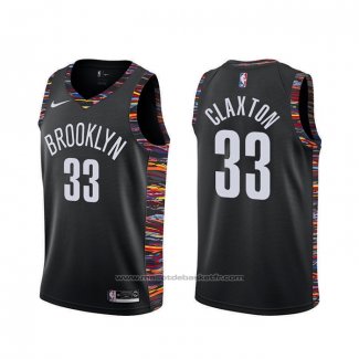 Maillot Brooklyn Nets Nicolas Claxton #33 Ville 2019-20 Noir