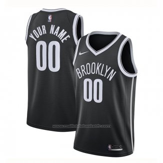 Maillot Brooklyn Nets Personnalise Icon 2020-21 Noir