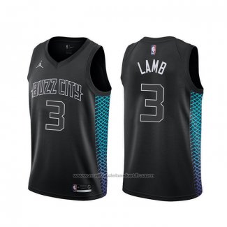 Maillot Charlotte Hornets Jeremy Lamb #3 Ville Noir