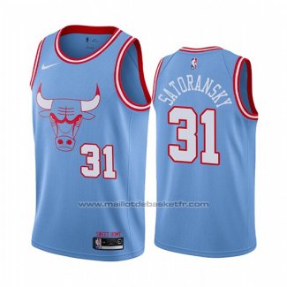 Maillot Chicago Bulls Tomas Satoransky #31 Ville Bleu