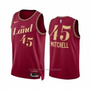 Maillot Cleveland Cavaliers Donovan Mitchell #45 Ville 2023-24 Rouge