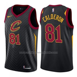 Maillot Cleveland Cavaliers Jose Calderon #81 Statement 2017-18 Noir