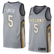 Maillot Cleveland Cavaliers Jr Smith #5 Ville 2018 Gris