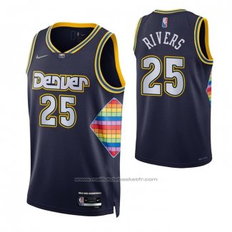 Maillot Denver Nuggets Austin Rivers #25 Ville 2021-22 Bleu