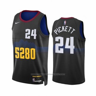 Maillot Denver Nuggets Jalen Pickett #24 Ville 2023-24 Noir