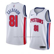Maillot Detroit Pistons Jose Calderon #81 Association 2018 Blanc
