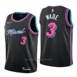 Maillot Enfant Miami Heat Dwyane Wade #3 Ville Noir