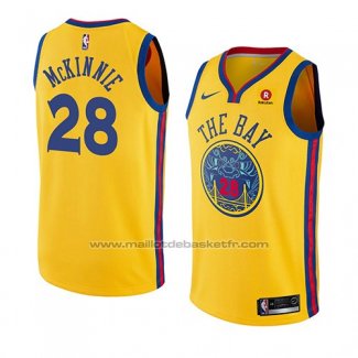 Maillot Golden State Warriors Alfonzo Mckinnie #28 Ville 2018-19 Jaune