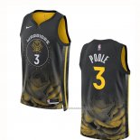 Maillot Golden State Warriors Jordan Poole #3 Ville 2022-23 Noir