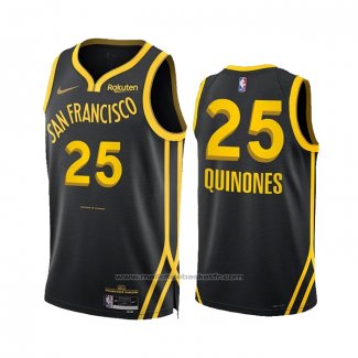 Maillot Golden State Warriors Lester Quinones #25 Ville 2023-24 Noir