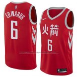 Maillot Houston Rockets Vincent Edwards #6 Ville 2017-18 Rouge