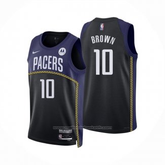 Maillot Indiana Pacers Kendall Brown #10 Ville 2022-23 Bleu