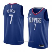 Maillot Los Angeles Clippers Sam Dekker #7 Icon 2018 Bleu