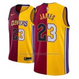 Maillot Los Angeles Lakers Lebron James #23 Split 2018 Or