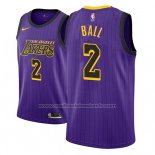 Maillot Los Angeles Lakers Lonzo Ball #2 Ville 2018 Volet