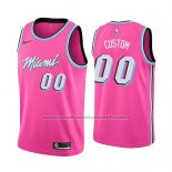 Maillot Miami Heat Personnalise Earned 2018-19 Rosa