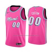 Maillot Miami Heat Personnalise Earned 2018-19 Rosa