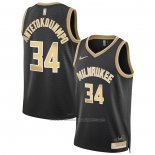 Maillot Milwaukee Bucks Giannis Antetokounmpo #34 Select Series Or Noir