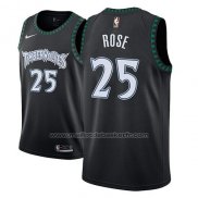 Maillot Minnesota Timberwolves Derrick Rose #25 Classic 2018 Noir