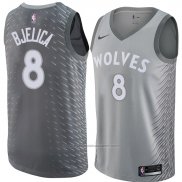 Maillot Minnesota Timberwolves Nemanja Bjelica #8 Ville 2018 Gris