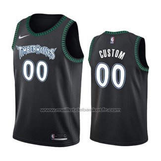 Maillot Minnesota Timberwolves Personnalise Hardwood Classic 2017-18 Noir