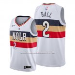 Maillot New Orleans Pelicans Lonzo Ball #2 Earned Blanc