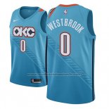 Maillot Oklahoma City Thunder Russell Westbrook #0 Ville 2018-19 Bleu