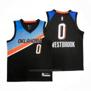 Maillot Oklahoma City Thunder Russell Westbrook #0 Ville 2020-21 Noir