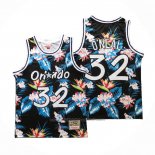 Maillot Orlando Magic Shaquille O'neal #32 Floral Fashion Noir