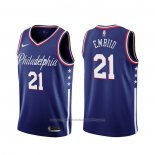 Maillot Philadelphia 76ers Joel Embiid #21 Ville 2019-20 Bleu