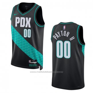 Maillot Portland Trail Blazers Gary Payton II #00 Ville 2022-23 Noir