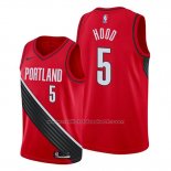 Maillot Portland Trail Blazers Rodney Hood #5 Statement Edition Rouge Noir