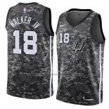 Maillot San Antonio Spurs Lonnie Walker IV #18 Ville 2017-18 Noir