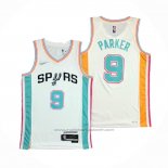 Maillot San Antonio Spurs Tony Parker #9 Ville 2021-22 Blanc