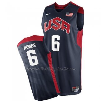 Maillot USA 2012 Lebron James #6 Noir