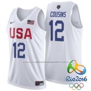 Maillot USA 2016 DeMarcus Cousins #12 Blanc