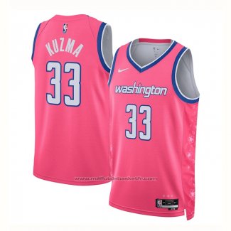 Maillot Washington Wizards Kyle Kuzma #33 Ville 2022-23 Rosa