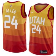 Maillotson Utah Jazz Grayson Allen #24 Ville 2018 Jaune