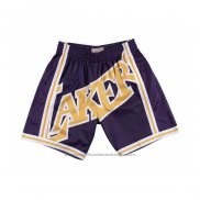 Short Los Angeles Lakers Mitchell & Ness Big Face Jaune Volet