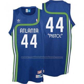 Maillot Atlanta Hawks Pistol Pete #44 Retro Bleu