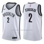 Maillot Brooklyn Nets Nik Stauskas #2 Association 2017-18 Blanc