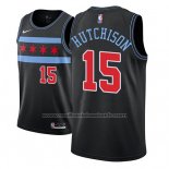 Maillot Chicago Bulls Chandler Hutchison #15 Ville 2018-19 Noir