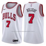 Maillot Chicago Bulls Justin Holiday #7 Association 2017-18 Blanc