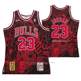 Maillot Chicago Bulls Michael Jordan #23 Mitchell & Ness Hebru Brantley Noir