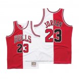 Maillot Chicago Bulls Michael Jordan #23 Split Blanc Rouge