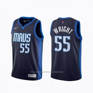 Maillot Dallas Mavericks Delon Wright #55 Earned 2020-21 Bleu