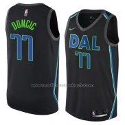 Maillot Dallas Mavericks Luka Doncic #77 Ville 2017-18 Noir