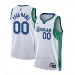 Maillot Dallas Mavericks Personnalise Ville 2021-22 Blanc